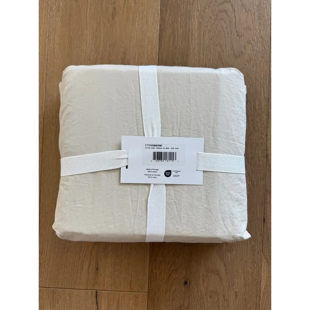 New Parachute Home King Percale Fitted Sheet in Bone